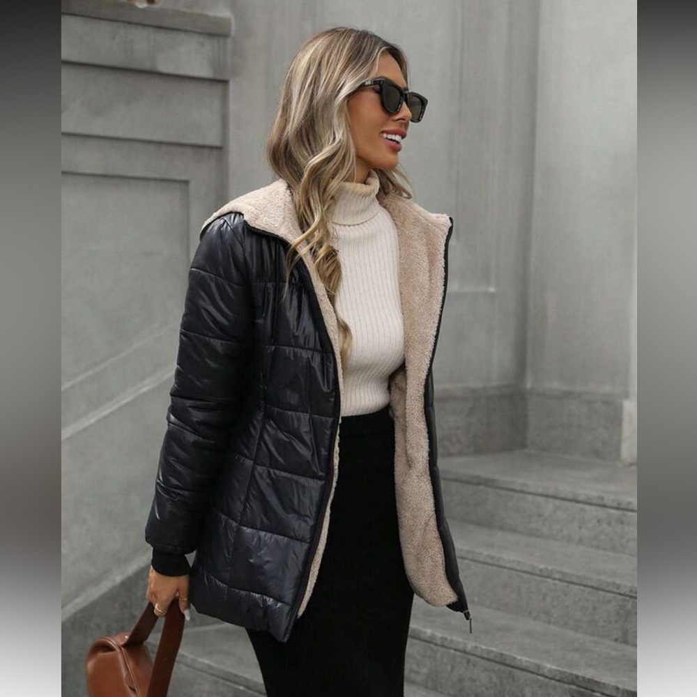 Frame Denim Black Puffer Jacket
